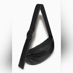 COS soft leather gathered crossbody EUC